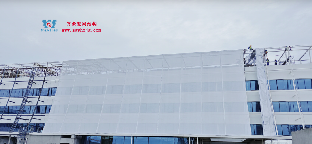 德陽市人民醫(yī)院城北第五代醫(yī)院外立面PTFE膜結構幕墻