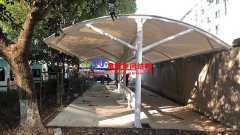 寧波市望春監(jiān)獄非機動車膜結構車棚項目膜結構已完成并經初步驗收